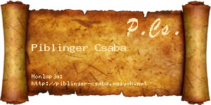 Piblinger Csaba névjegykártya